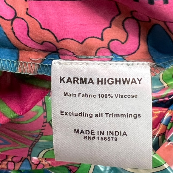 💚 3259. Boho Print Tie Front Wide Leg Pants - Picture 6 of 7